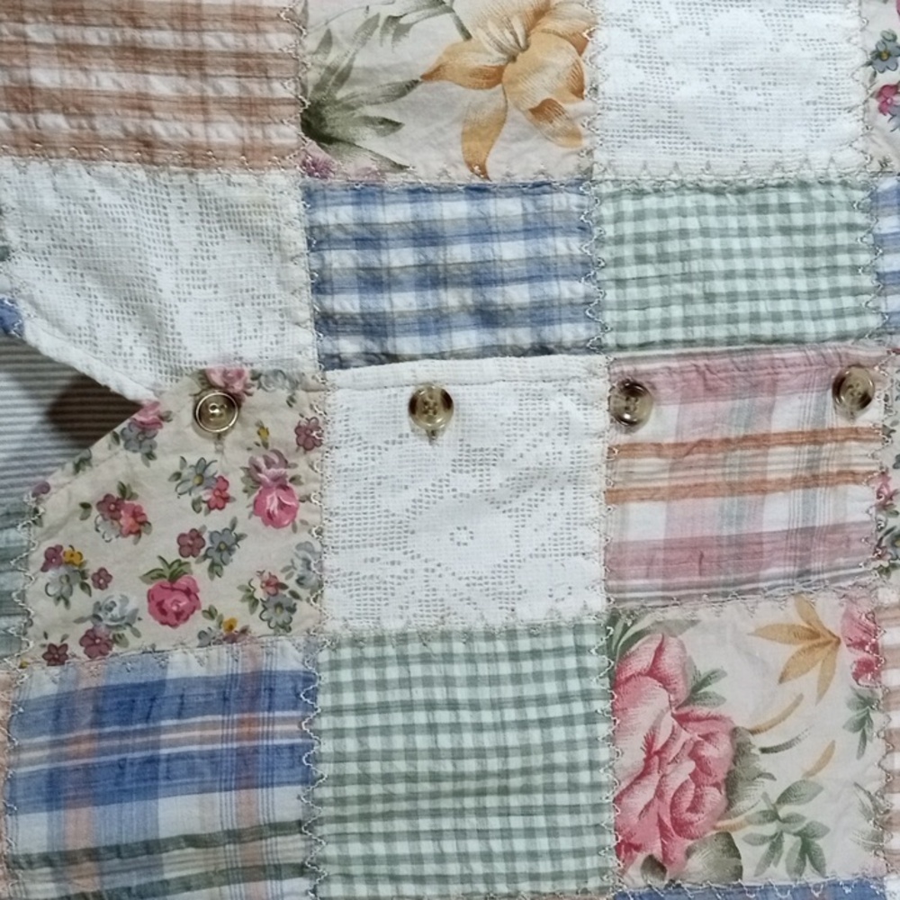 Casey & Max Cotton Patchwork Vest. Vintage - image 3